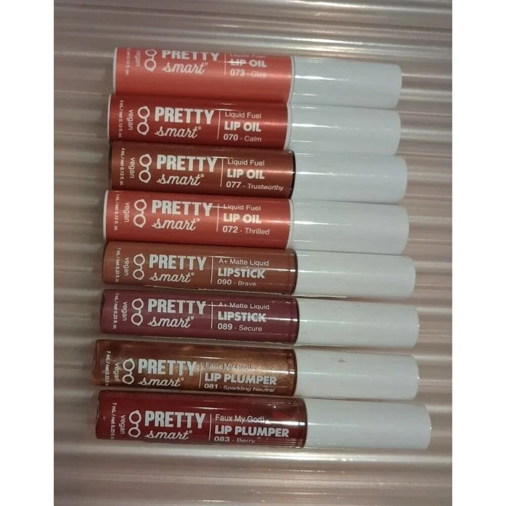 Pretty Smart Vegan Lip Oil Lipstick Plumper Lot